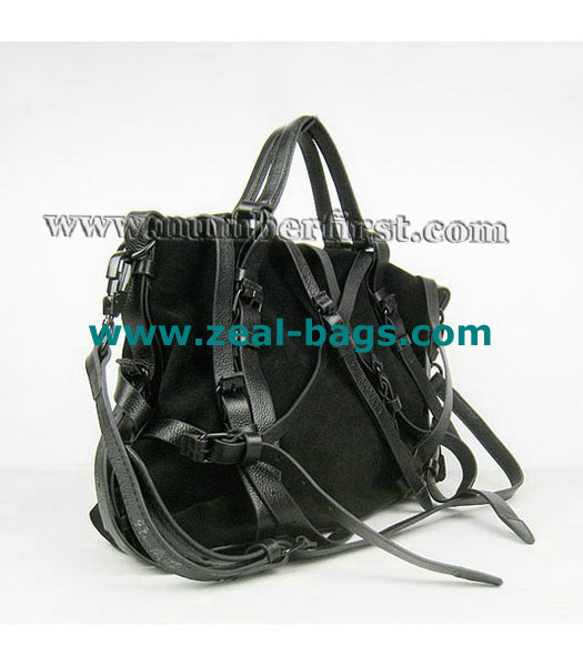 AAA Replica Alexander Wang Black Calfskin Leather Shoulder Tote Bag - Click Image to Close